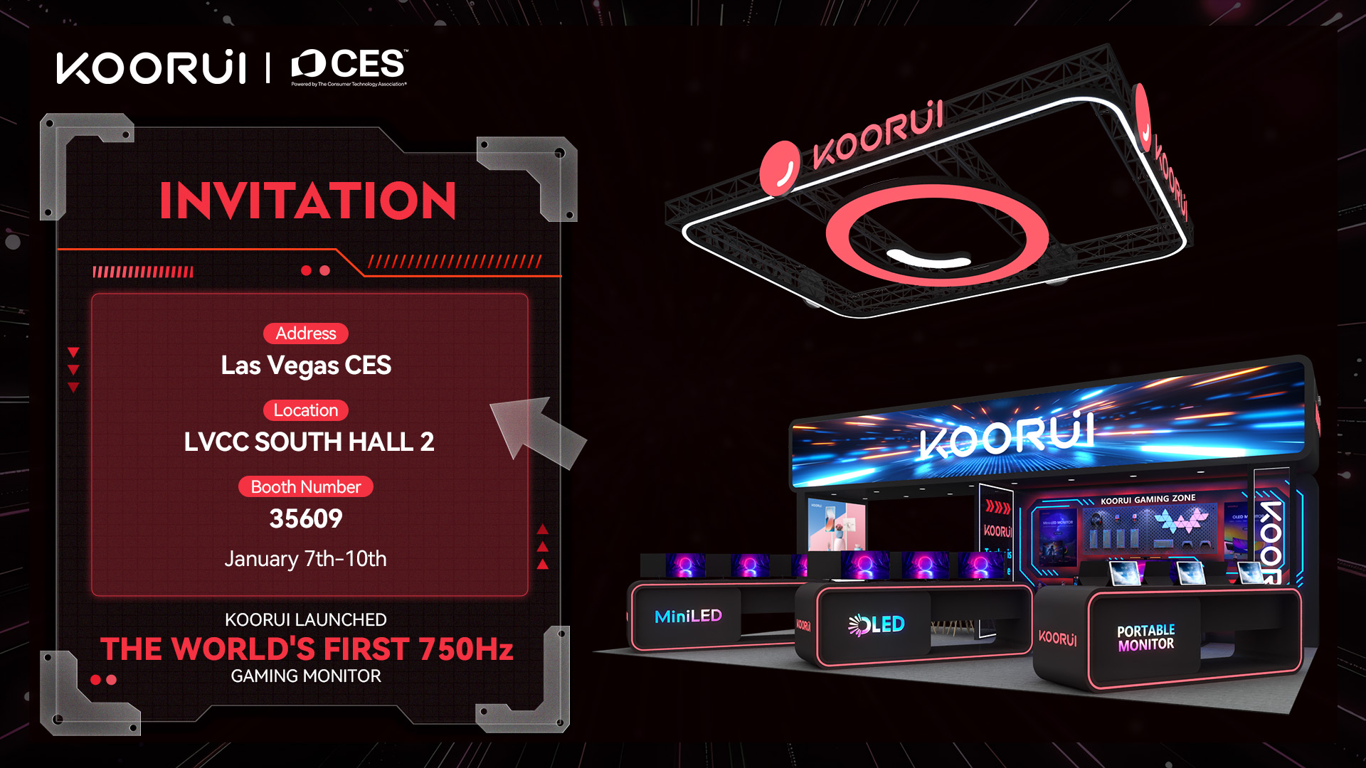 KOORUI presenterà il primo Monitor al mondo con una frequenza di aggiornamento di 750Hz al CES 2025